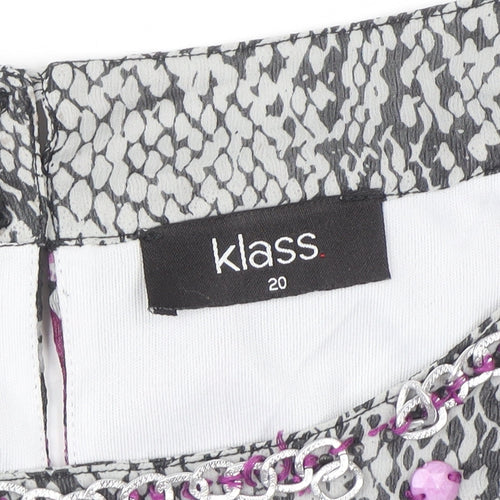 Klass Women's Multicoloured Halter Beaded Chiffon Blouse Size 20