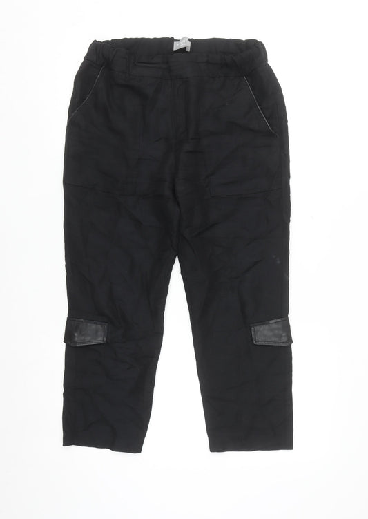 Bagatelle Collection Women's Black Cargo Trousers Size S Elastic Waist