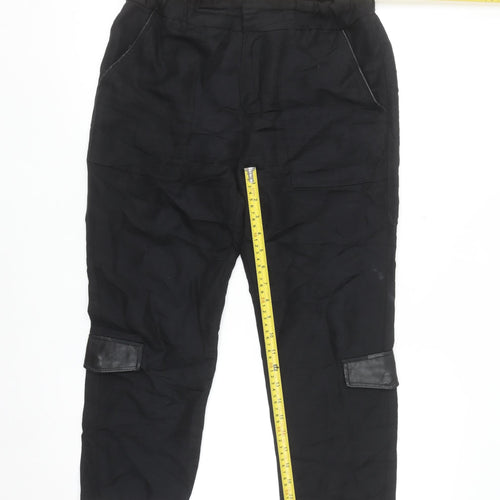 Bagatelle Collection Women's Black Cargo Trousers Size S Elastic Waist