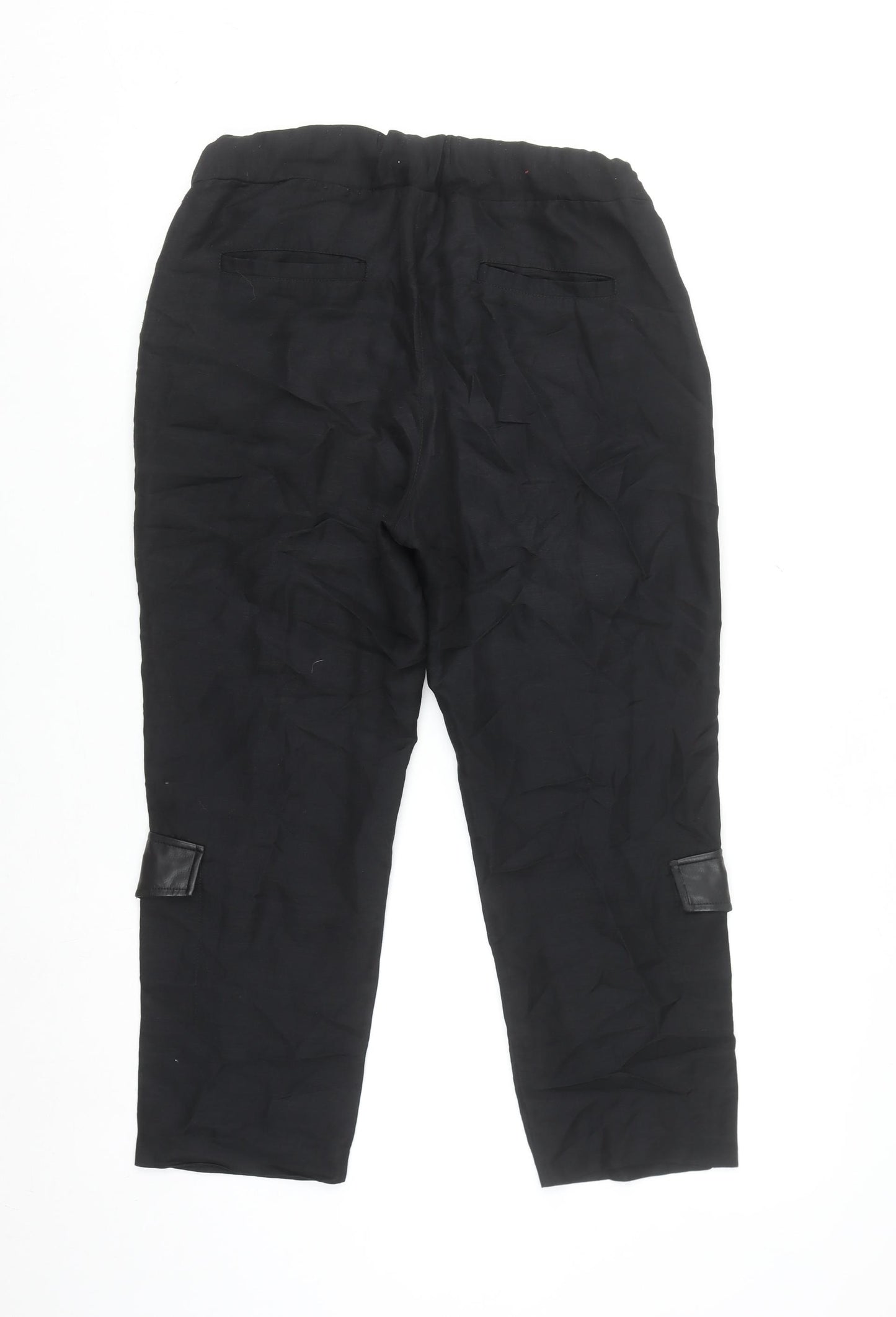 Bagatelle Collection Women's Black Cargo Trousers Size S Elastic Waist