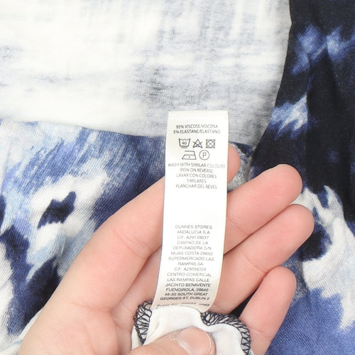 Dunnes Stores Signature Blue Abstract Viscose Tunic Top Women’s UK 16