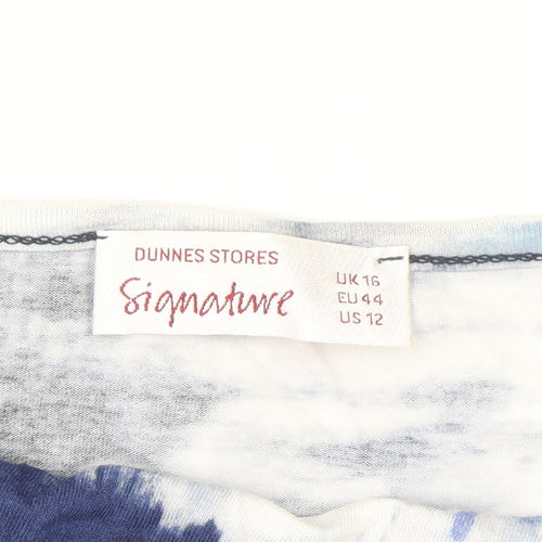 Dunnes Stores Signature Blue Abstract Viscose Tunic Top Women’s UK 16