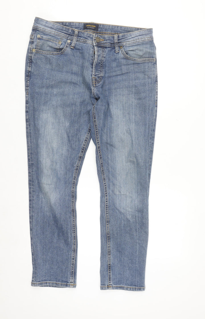 Jack & Jones Men's Blue Slim Straight Jeans 34W 30L