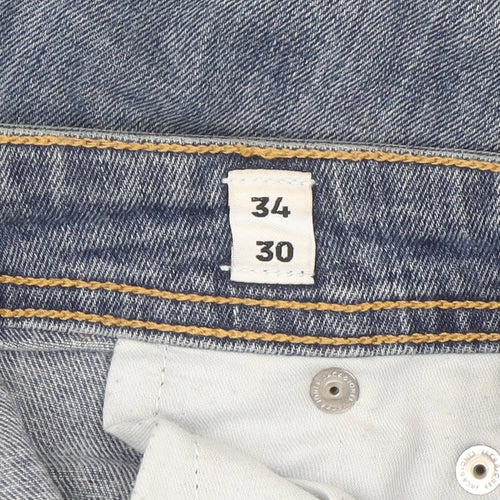 Jack & Jones Men's Blue Slim Straight Jeans 34W 30L
