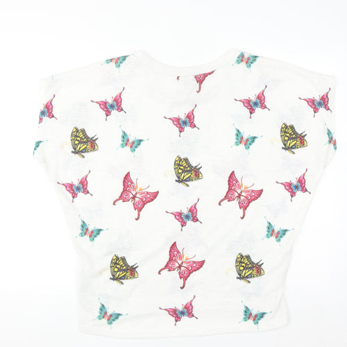 Stella Morgan Womens White Butterfly Print Pullover Jumper Size 10