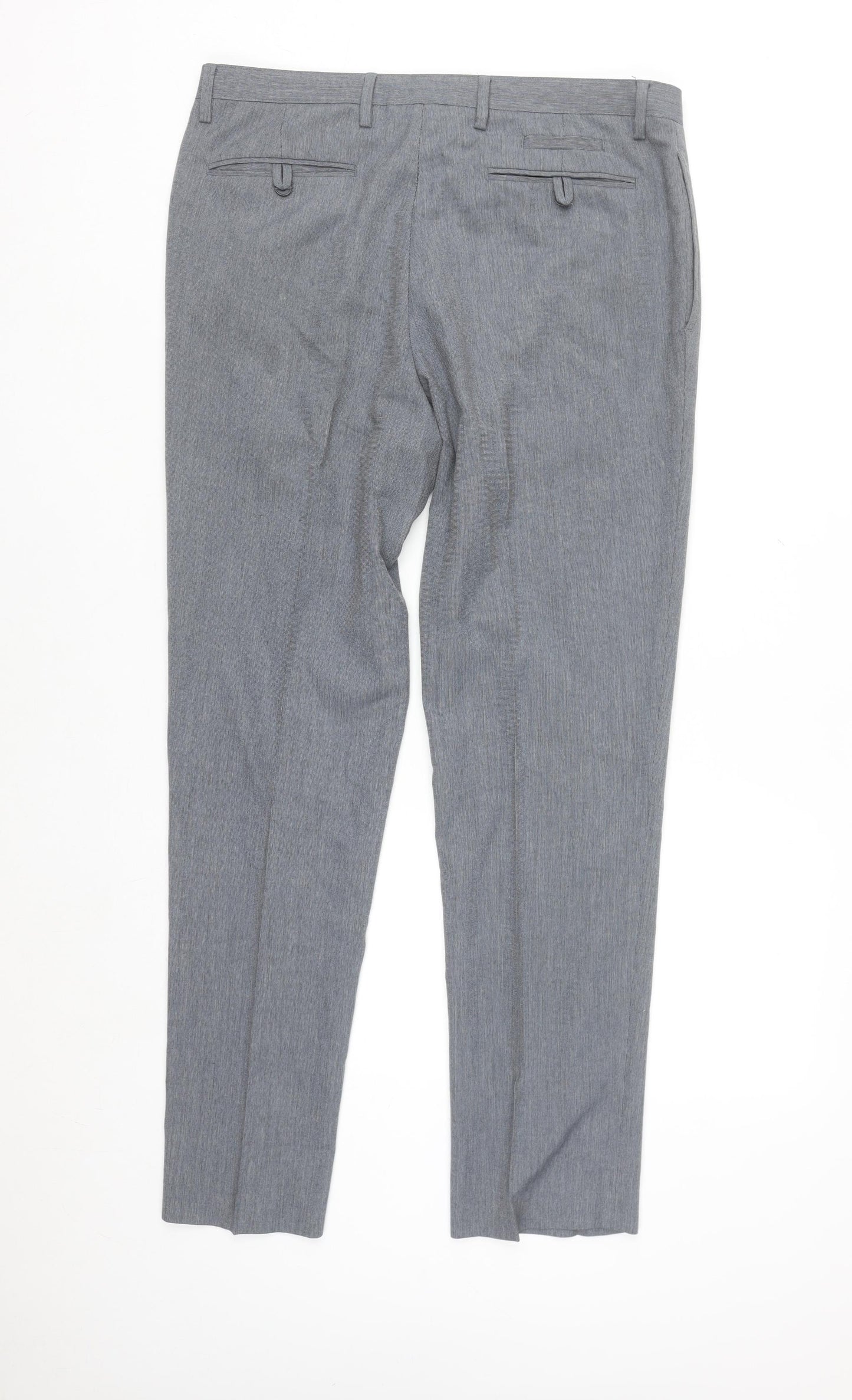 Burton Mens Grey Regular Fit Dress Trousers 34W Smart Work Pants
