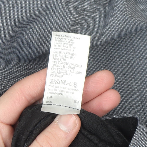 Burton Mens Grey Regular Fit Dress Trousers 34W Smart Work Pants
