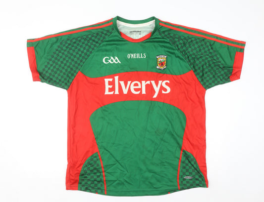 O'Neills Mens Green Red Mayo GAA XL Short Sleeve Sports T-Shirt