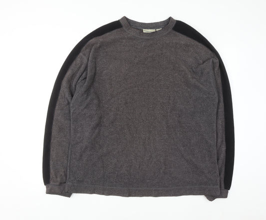 Prides Landing Men’s Brown Fleece Pullover Sweatshirt Size L