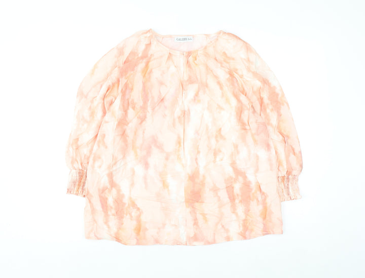 Gallery Women's Pink Tunic Blouse M Lightweight Viscose Top