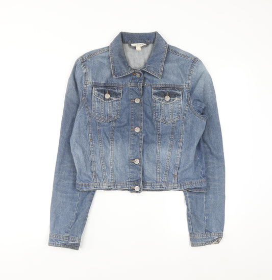 Marks and Spencer Women’s Blue Denim Jacket Size 12 Classic Style