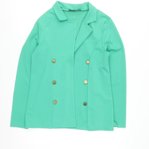 Quiz Womens Green Blazer Jacket Size 10 Double Breasted