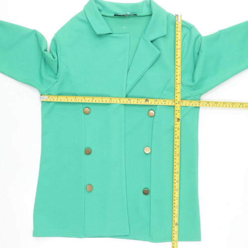 Quiz Womens Green Blazer Jacket Size 10 Double Breasted