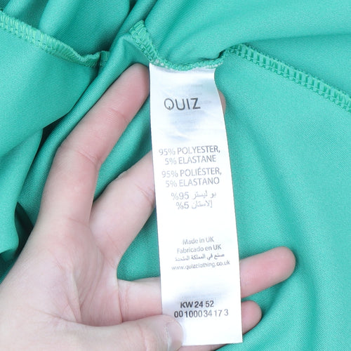 Quiz Womens Green Blazer Jacket Size 10 Double Breasted