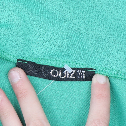 Quiz Womens Green Blazer Jacket Size 10 Double Breasted