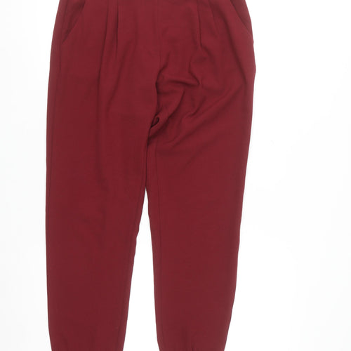 Tally Weijl Womens Red Jogger Trousers Size 12 Polyester Crepe