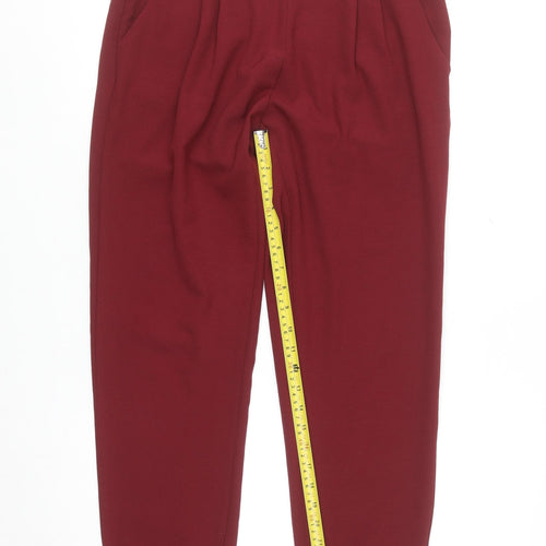 Tally Weijl Womens Red Jogger Trousers Size 12 Polyester Crepe