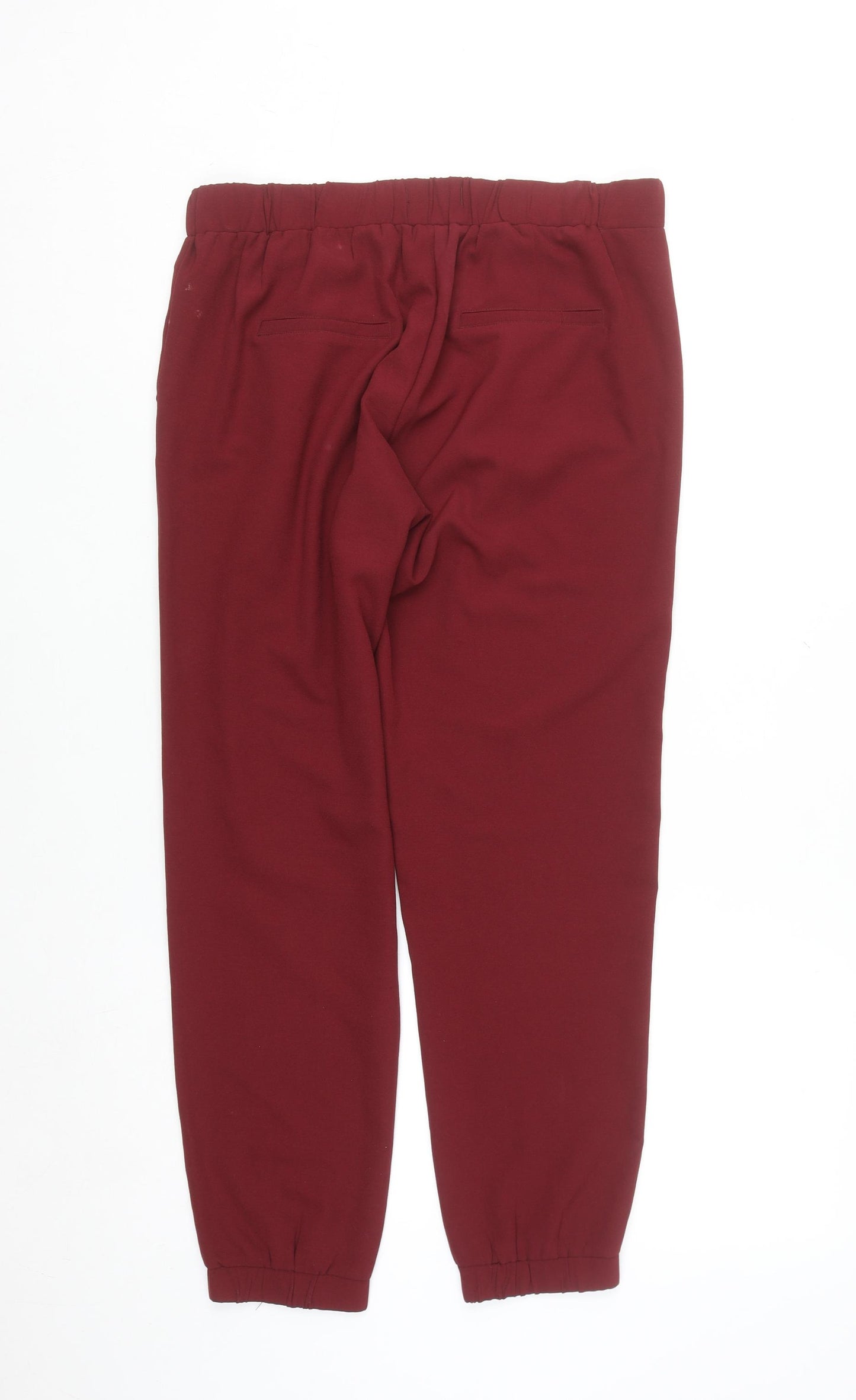 Tally Weijl Womens Red Jogger Trousers Size 12 Polyester Crepe