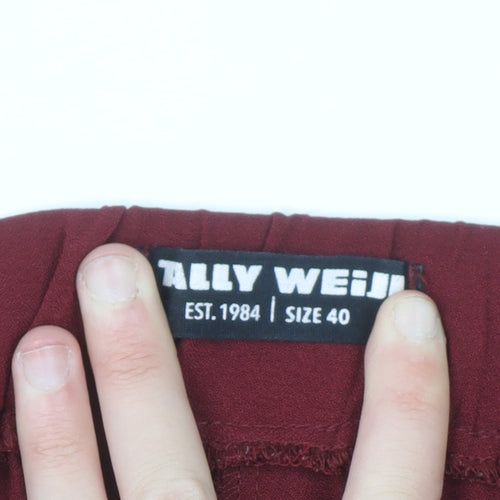 Tally Weijl Womens Red Jogger Trousers Size 12 Polyester Crepe