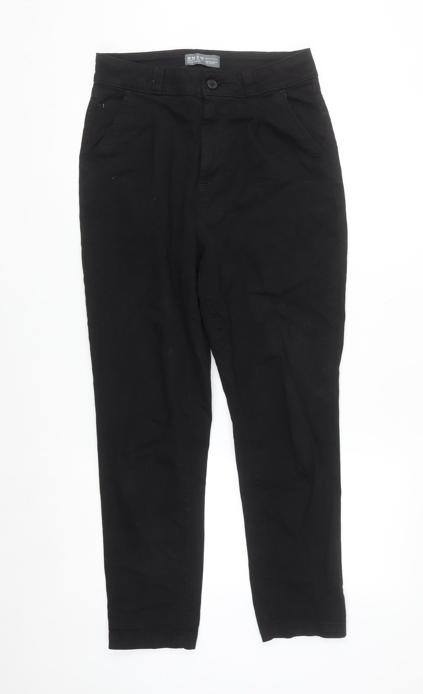 Primark Women Black Straight Leg Denim Jeans Size 10 Regular Fit