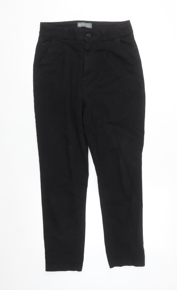 Primark Women Black Straight Leg Denim Jeans Size 10 Regular Fit