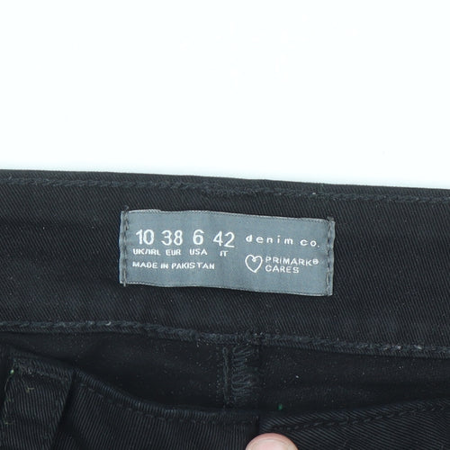 Primark Women Black Straight Leg Denim Jeans Size 10 Regular Fit