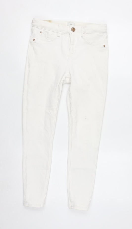 River Island Women White Skinny Stretch Jeans Size 10