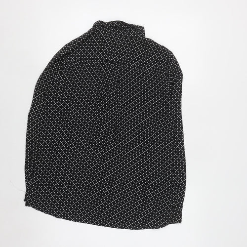 Esmara Women's Black Geometric Long Sleeve Button-Up Shirt Size 12