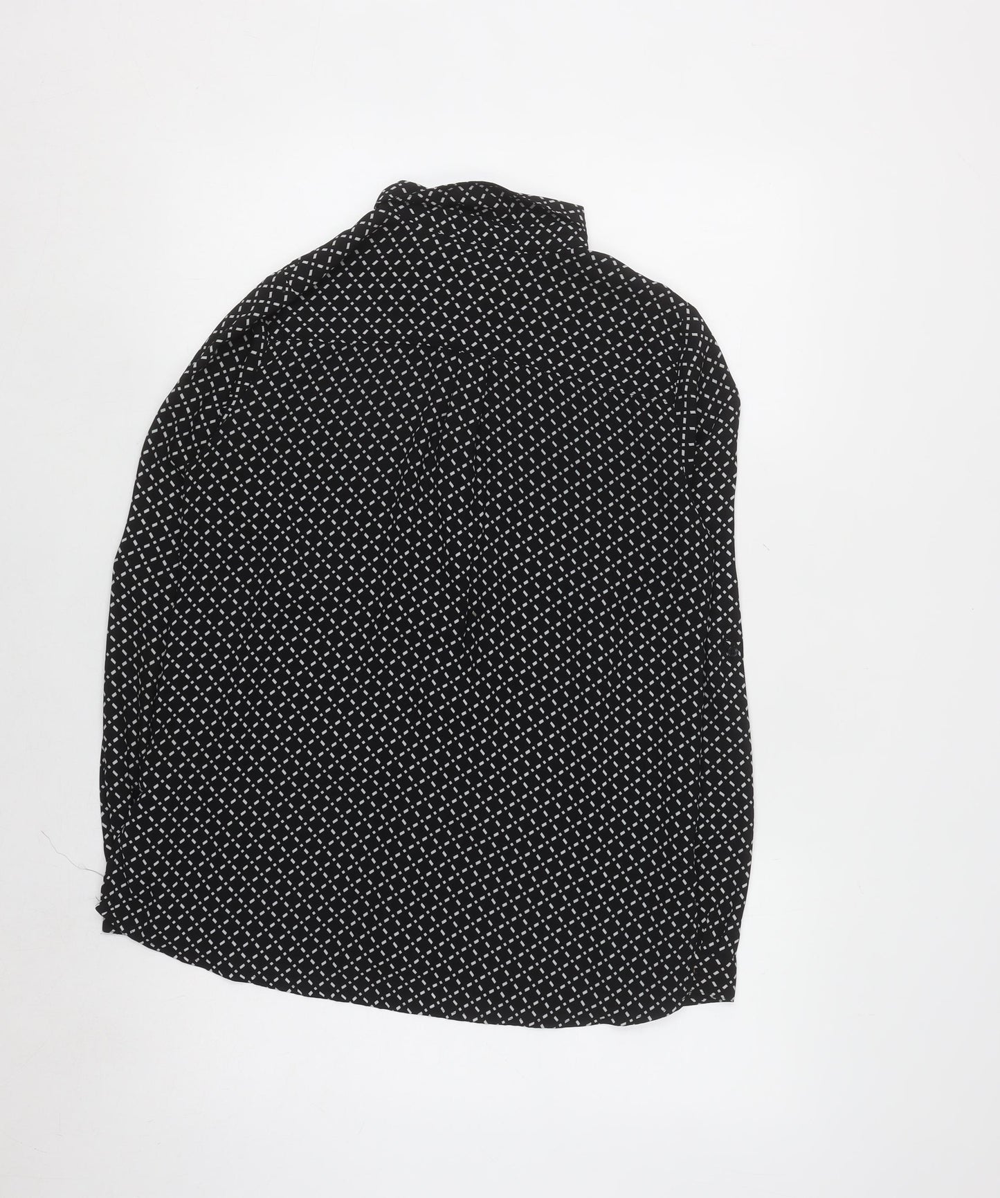 Esmara Women's Black Geometric Long Sleeve Button-Up Shirt Size 12
