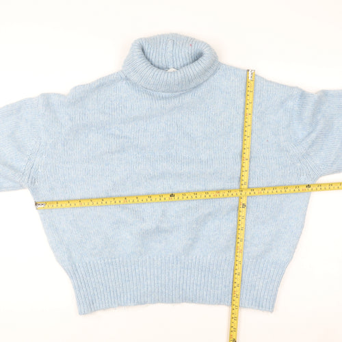 Zara Women Blue Roll Neck Long Sleeve Knit Jumper Size S