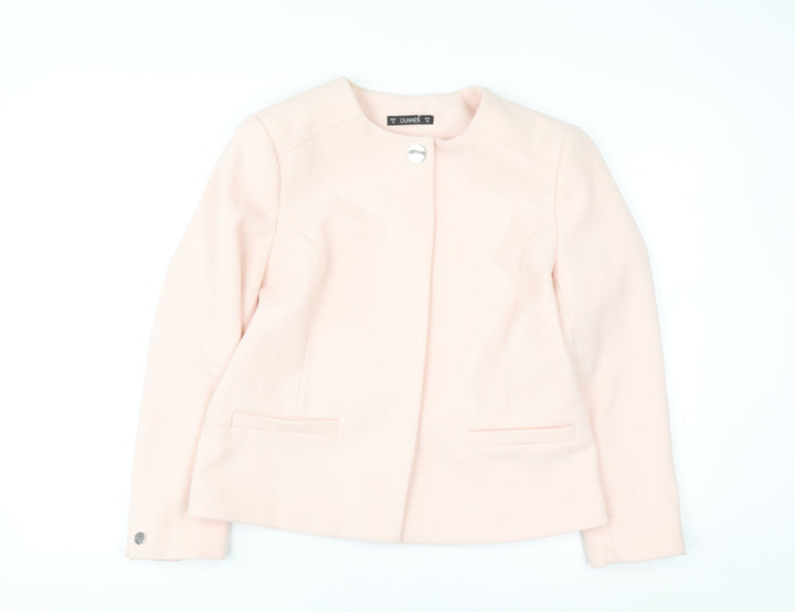 Dunnes Women Pink Size 12 Lined Short Blazer Jacket