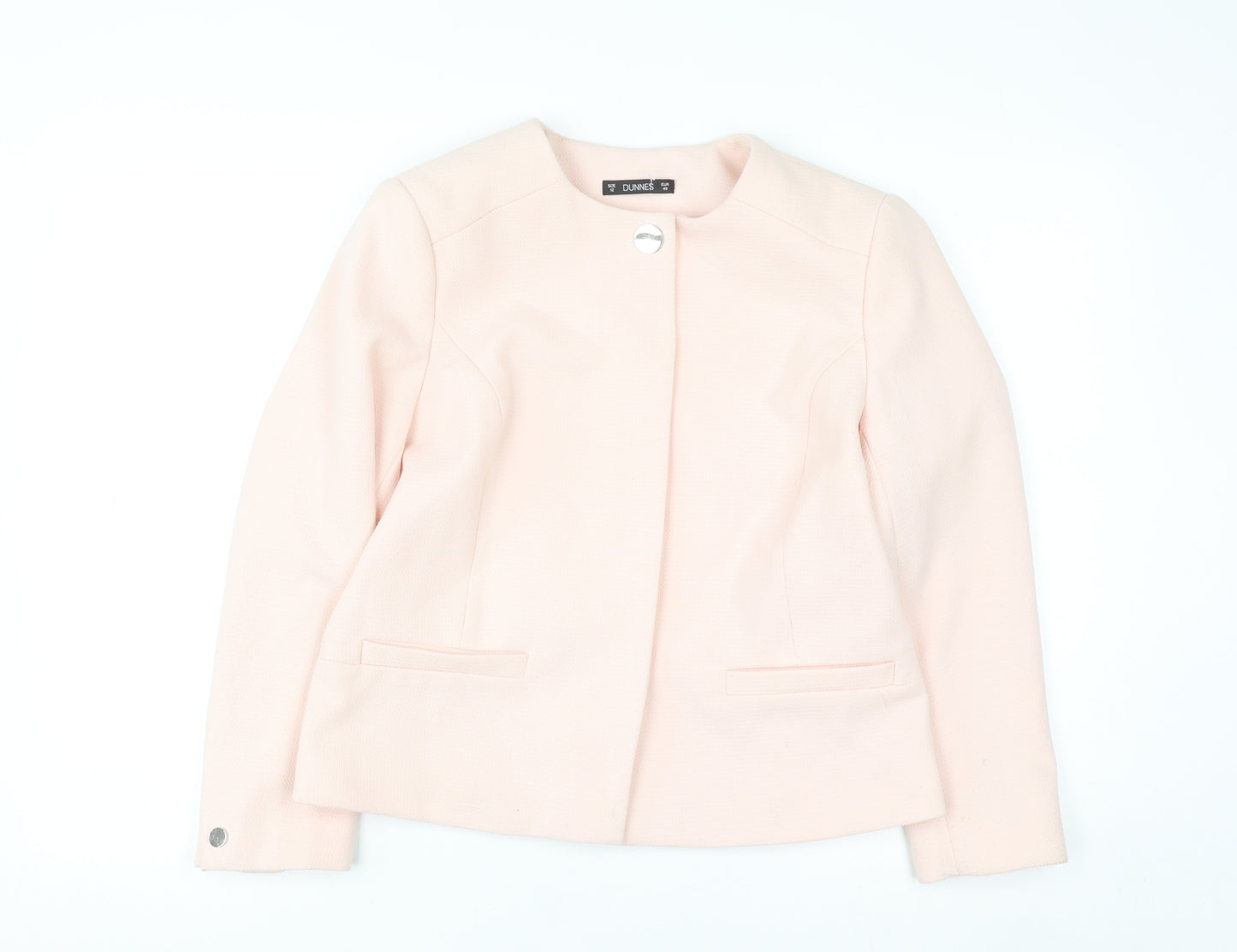 Dunnes Women Pink Size 12 Lined Short Blazer Jacket