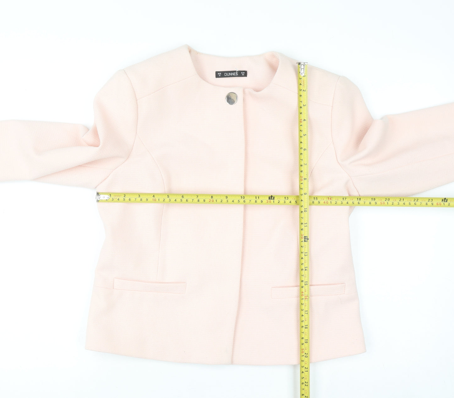 Dunnes Women Pink Size 12 Lined Short Blazer Jacket