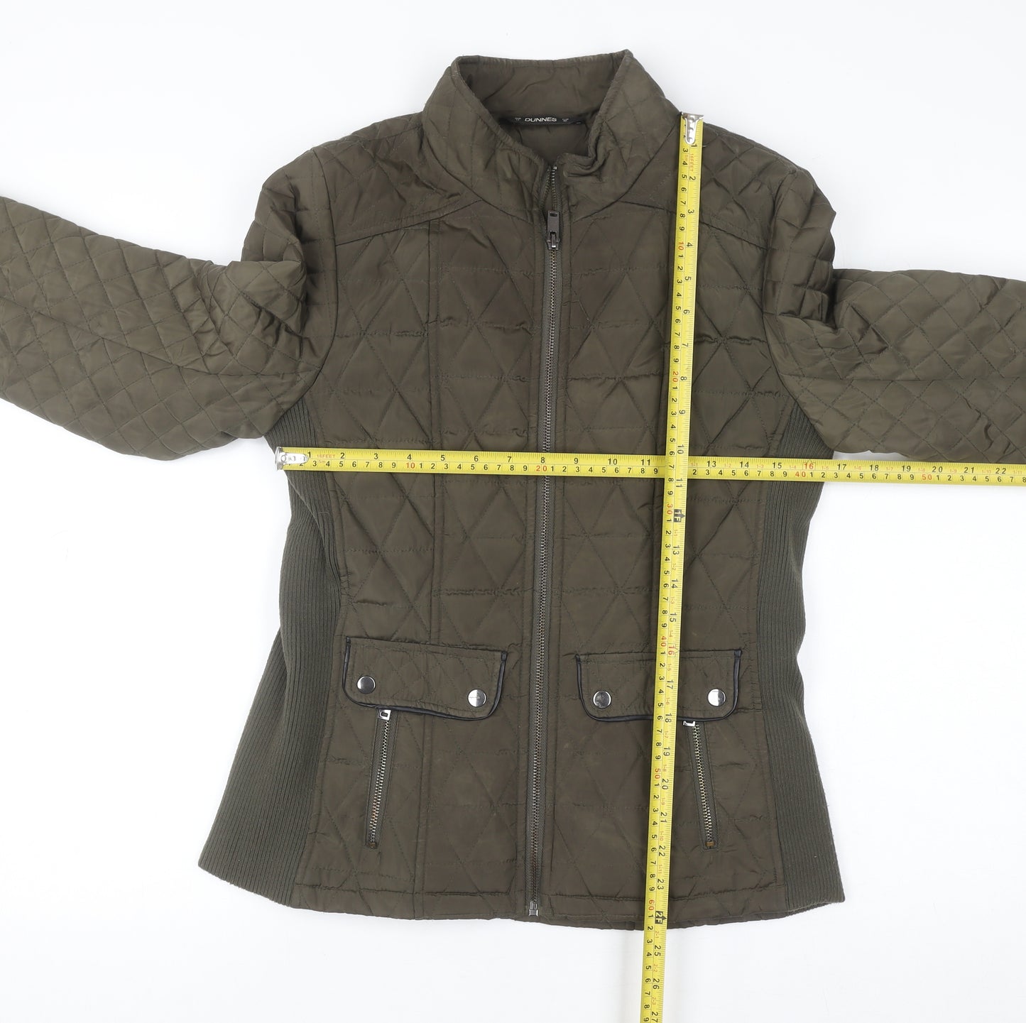 Dunnes Women Green Quilted Mid-Length Jacket Size 12