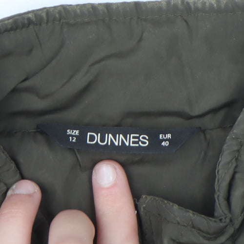 Dunnes Women Green Quilted Mid-Length Jacket Size 12