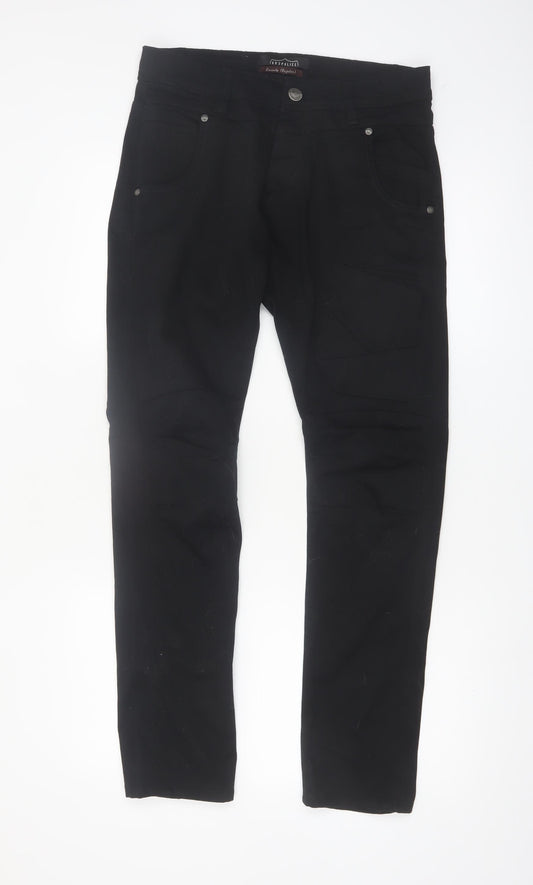 883 Police Men's Black Regular Fit Cassady Trousers W30