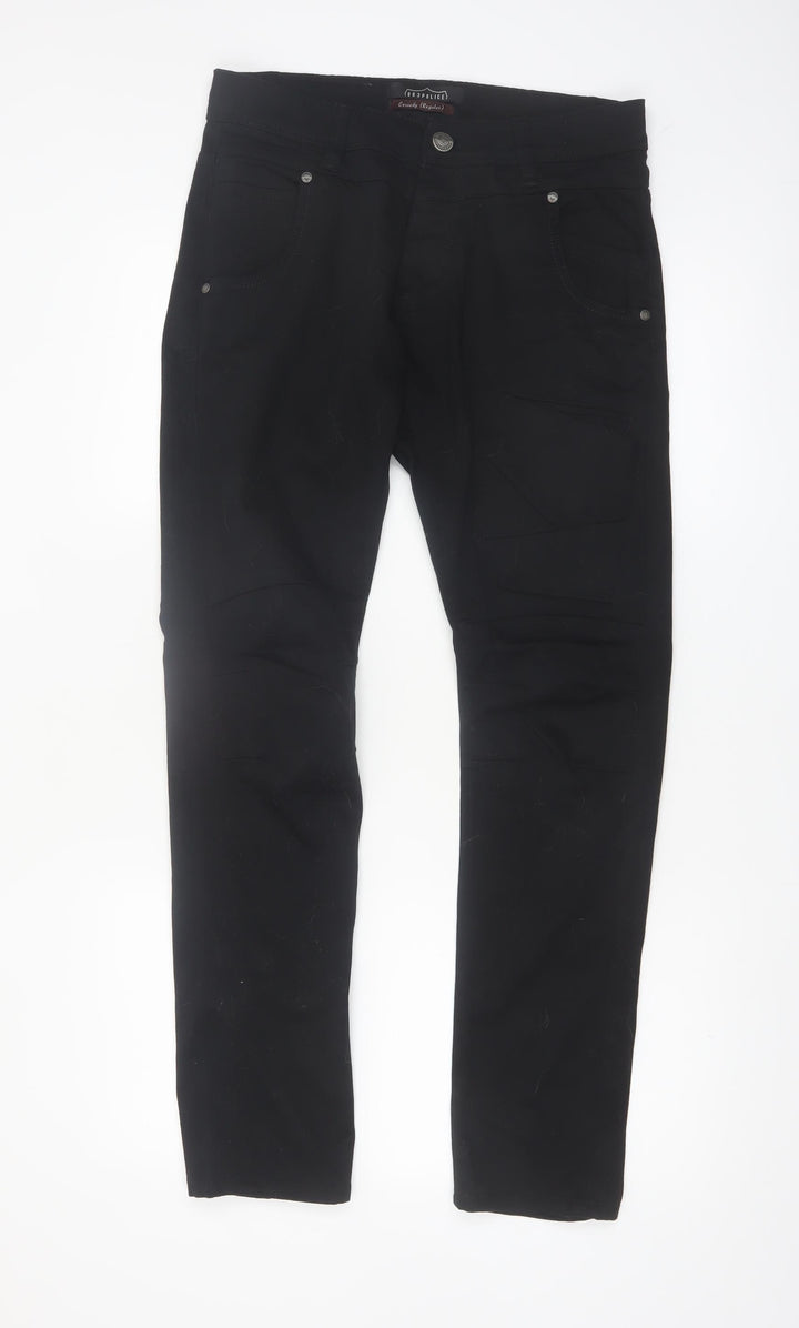 883 Police Men's Black Regular Fit Cassady Trousers W30