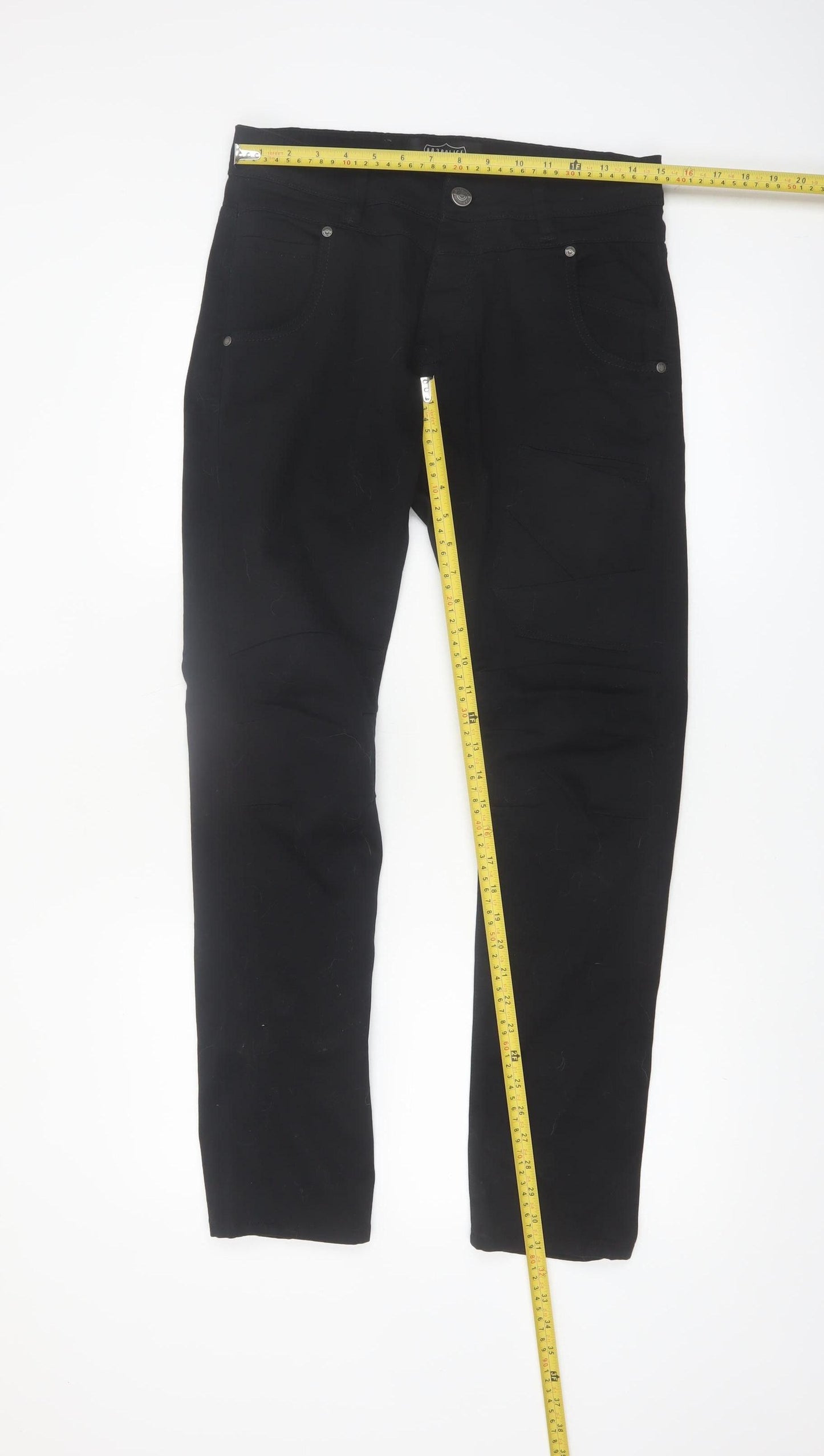 883 Police Men's Black Regular Fit Cassady Trousers W30