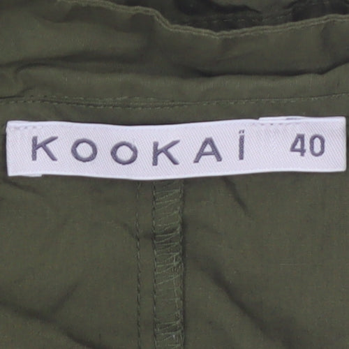 Kookai Women's Green Wrap Button-Up Blouse Size 12 Long Sleeve