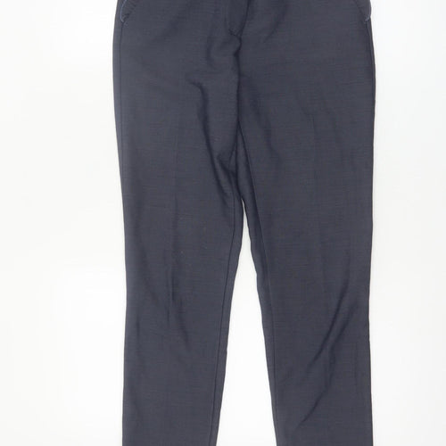 Zara Women Blue XS Slim Fit Trousers with Ruffle Pockets