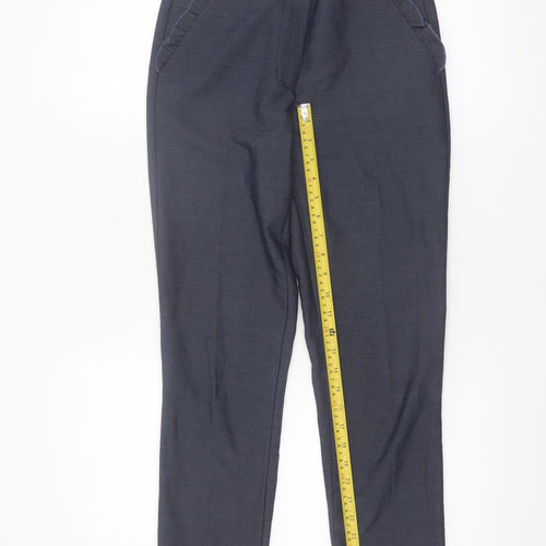 Zara Women Blue XS Slim Fit Trousers with Ruffle Pockets