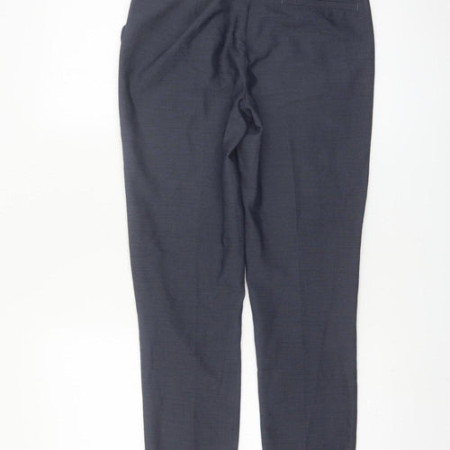 Zara Women Blue XS Slim Fit Trousers with Ruffle Pockets