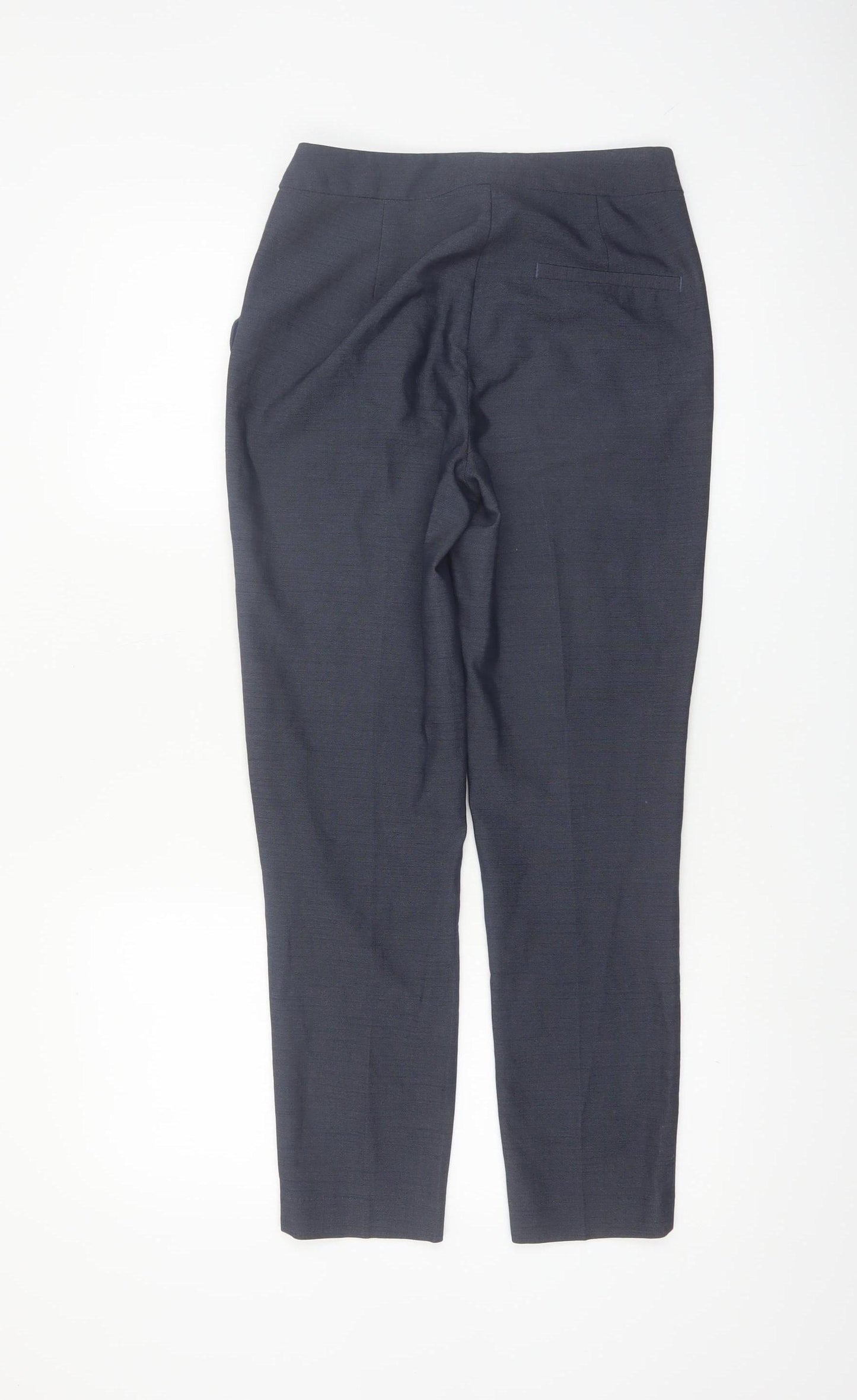 Zara Women Blue XS Slim Fit Trousers with Ruffle Pockets