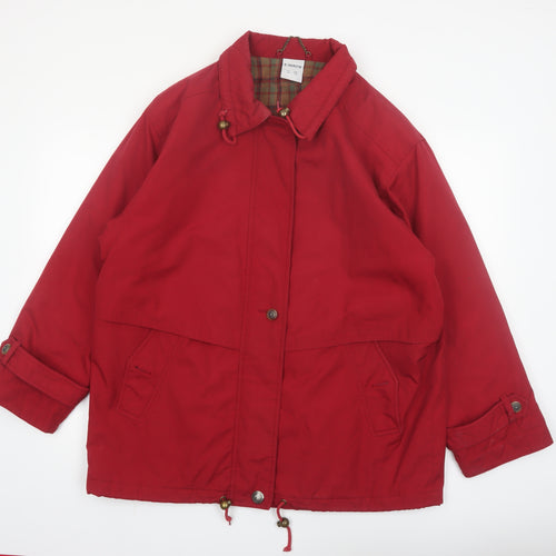 Eastex Women Red Size 18 Parka Jacket Lined Drawstring Classic Style