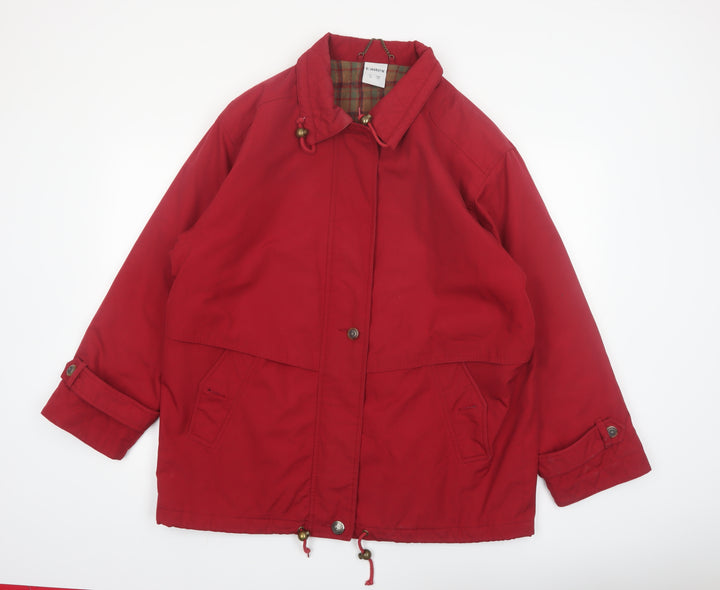 Eastex Women Red Size 18 Parka Jacket Lined Drawstring Classic Style