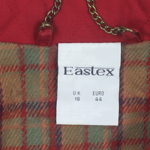 Eastex Women Red Size 18 Parka Jacket Lined Drawstring Classic Style
