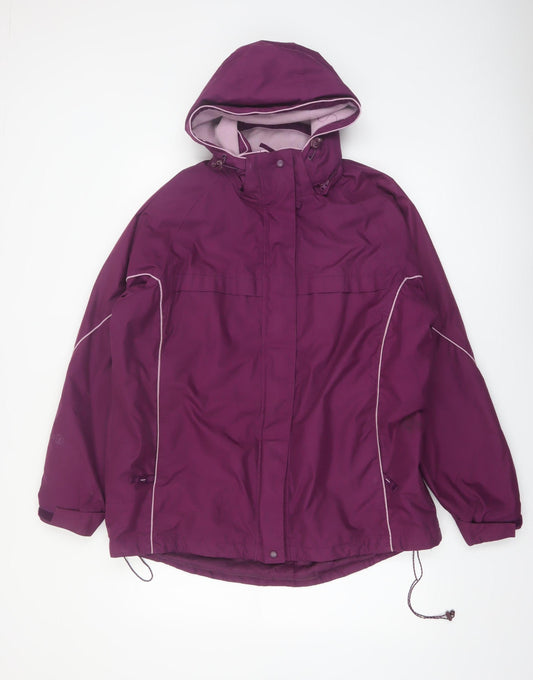 Peter Storm Women's Purple Waterproof Hooded Rain Coat Size 18