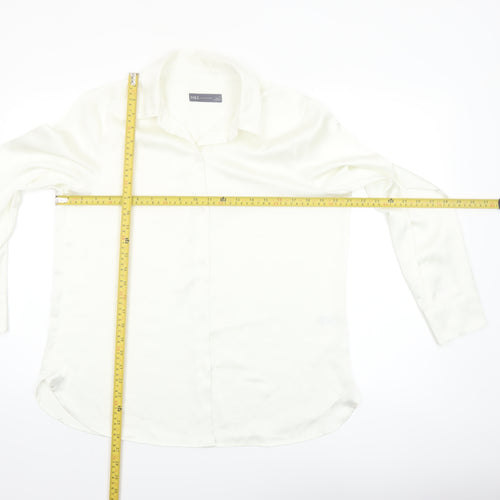 Marks and Spencer Women's Ivory Size 12 Long Sleeve Button-Up Shirt