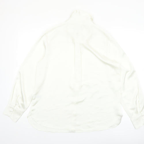 Marks and Spencer Women's Ivory Size 12 Long Sleeve Button-Up Shirt