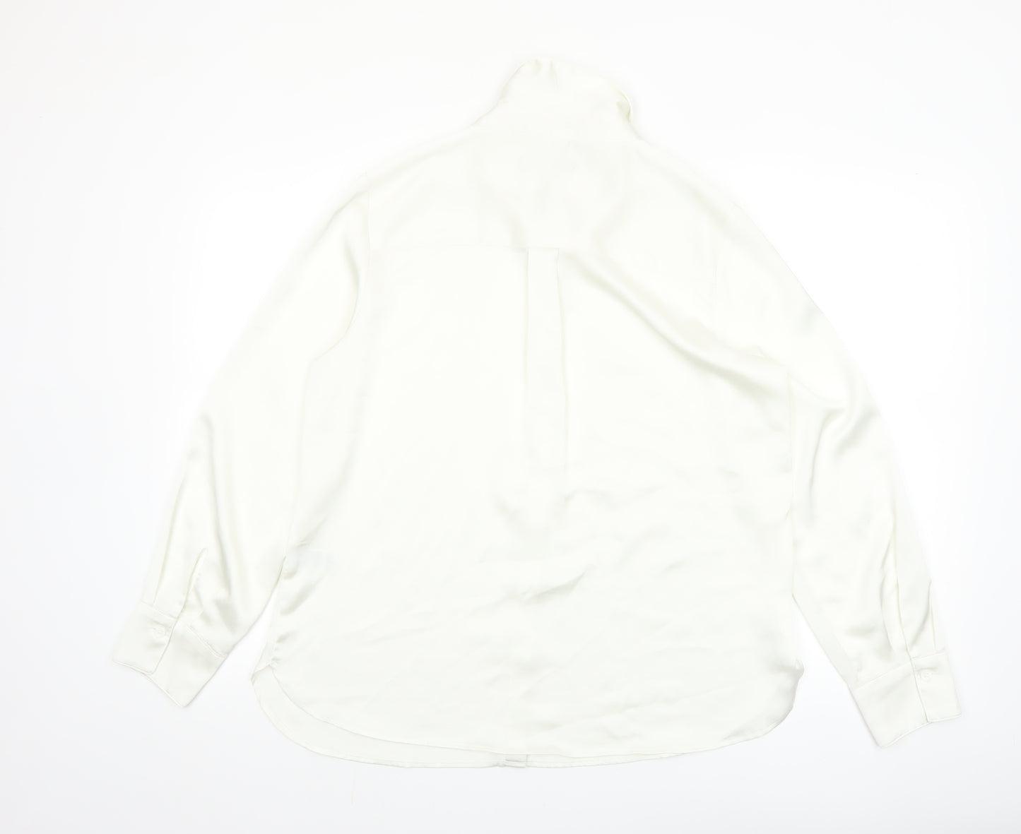Marks and Spencer Women's Ivory Size 12 Long Sleeve Button-Up Shirt